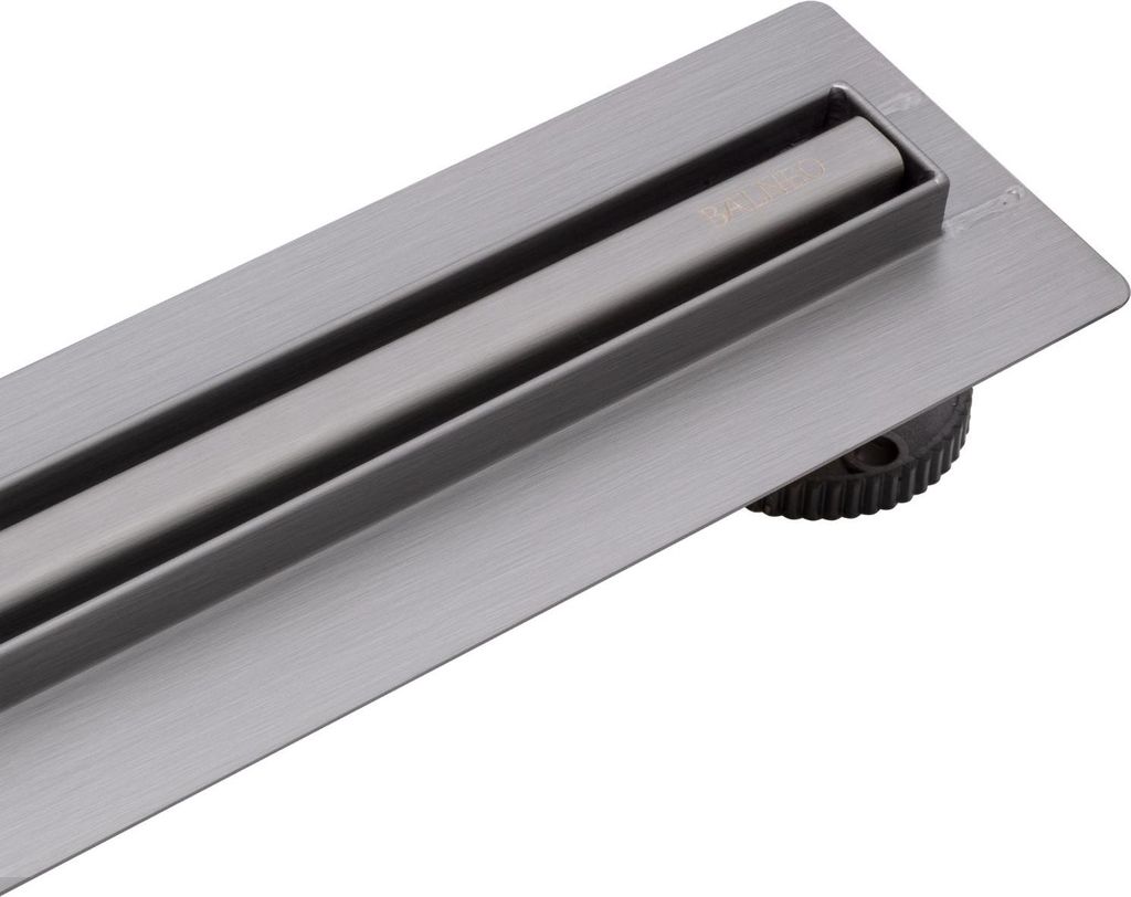 BALNEO Duschablauf Slim&Low ProLine mit Siphon Set 80 cm Edelstahl grafitgrau GUN METAL