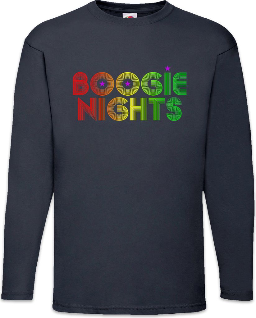 Urban Backwoods Boogie Nights Movie, Langarm T-Shirt, Farbe: Navy, Größe: 2XL