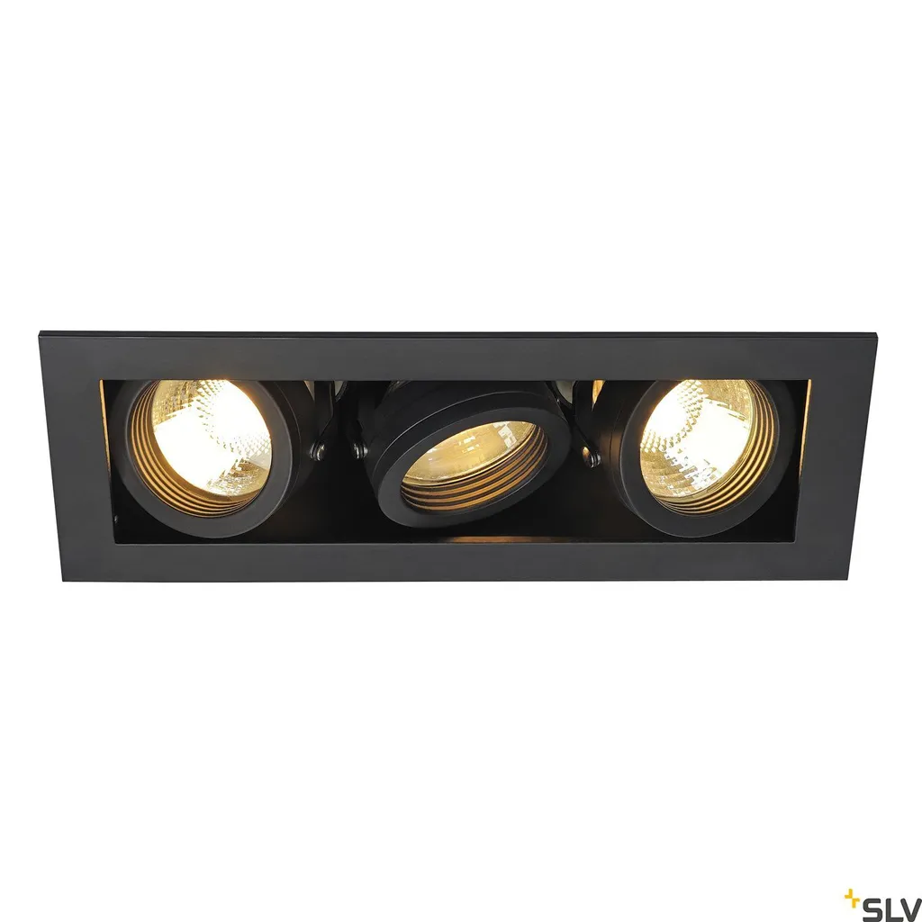 Plafoniera Nera Incasso Kadux 3 Luci GU10 Atmosfera Design Unico