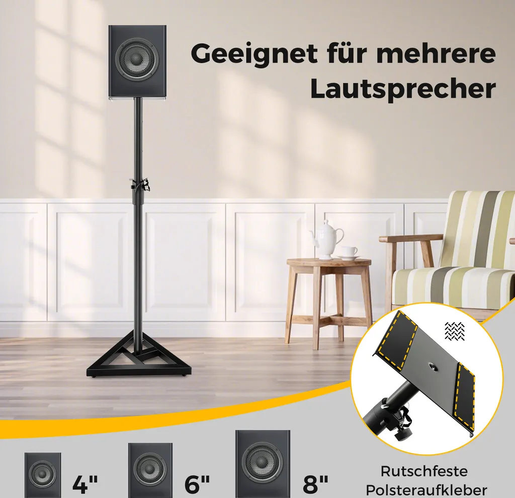 Paire de Supports Enceinte pour Home Cinéma et Studio Hauteur 157cm