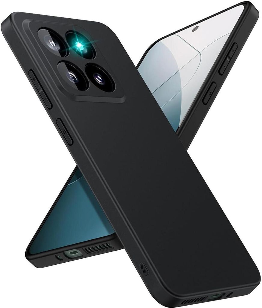 Conie TPU Schutzhülle für Xiaomi 14 Pro Tasche Case Cover Bumper Silikon Hülle in Schwarz matt