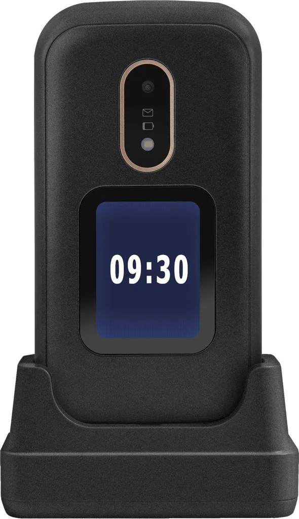 Doro 6060 Téléphone Portable pour Malentendants et Malvoyants Noir Mat