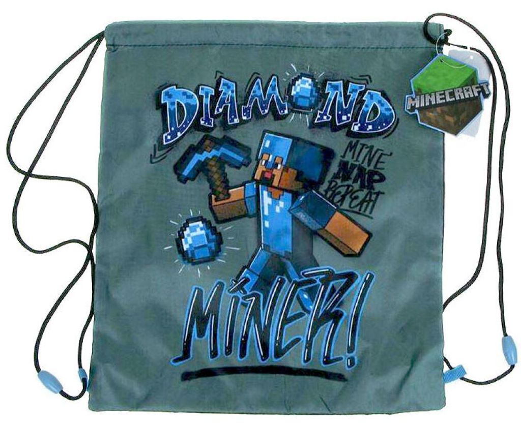 Minecraft borsa da ginnastica grigia borsa da ginnastica Immagine del prodotto 