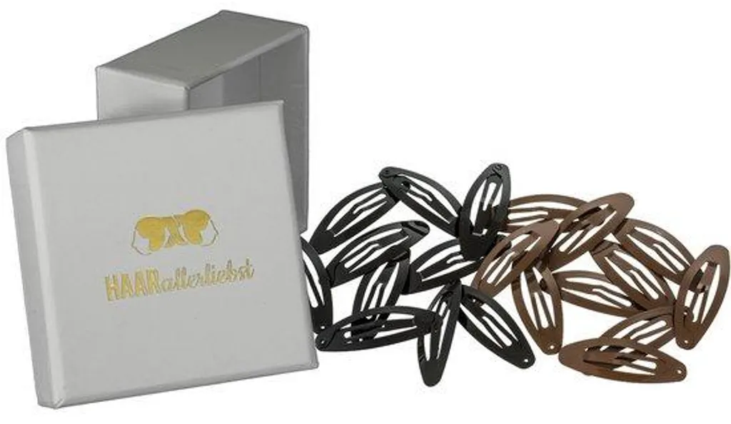 Lot de barrettes cheveux ovales 5 cm et leur étui de rangement offert