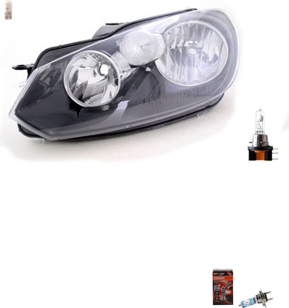 Johns, Scheinwerfer + Osram Night Breaker Laser passend für VW Golf VI 5K1 AJ5 517 Links 5K1941005L 5K1941005E 5K1941005H 5K1941005J 5K1941005Q 5K...