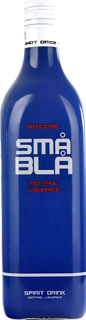 Små Blå Lakritzlikör Menthol auf Vodkabasis 16,4% Vol. 1,0L Produktbild 