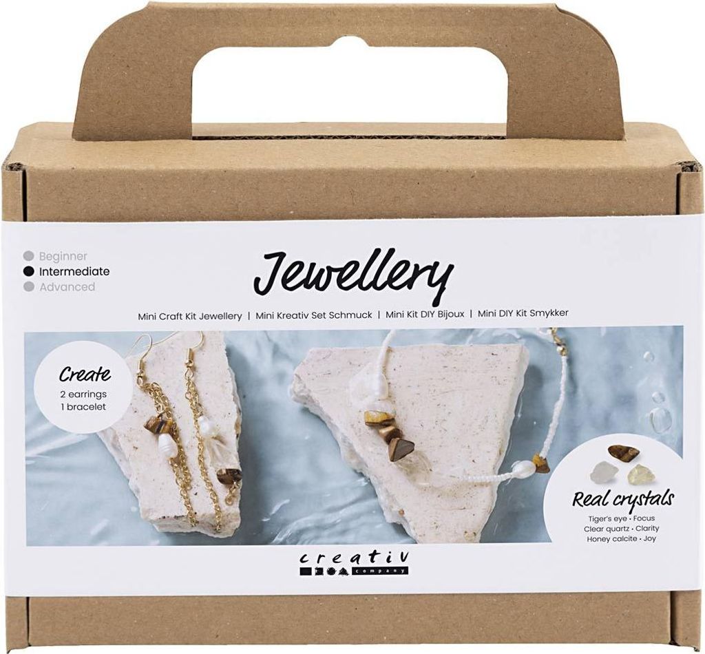 Creativ Company Mini-Hobby-Set, Schmuck, Kristallhalskette und Ohrringe, 1 Box