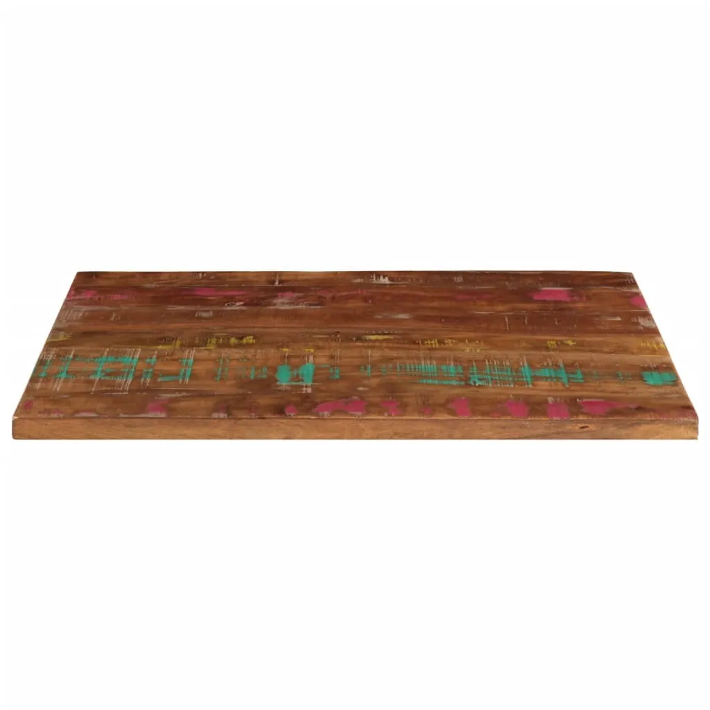 Piano Tavolo 80x70 Legno Massiccio Recuperato Rettangolare sp. 2,5 cm - 3