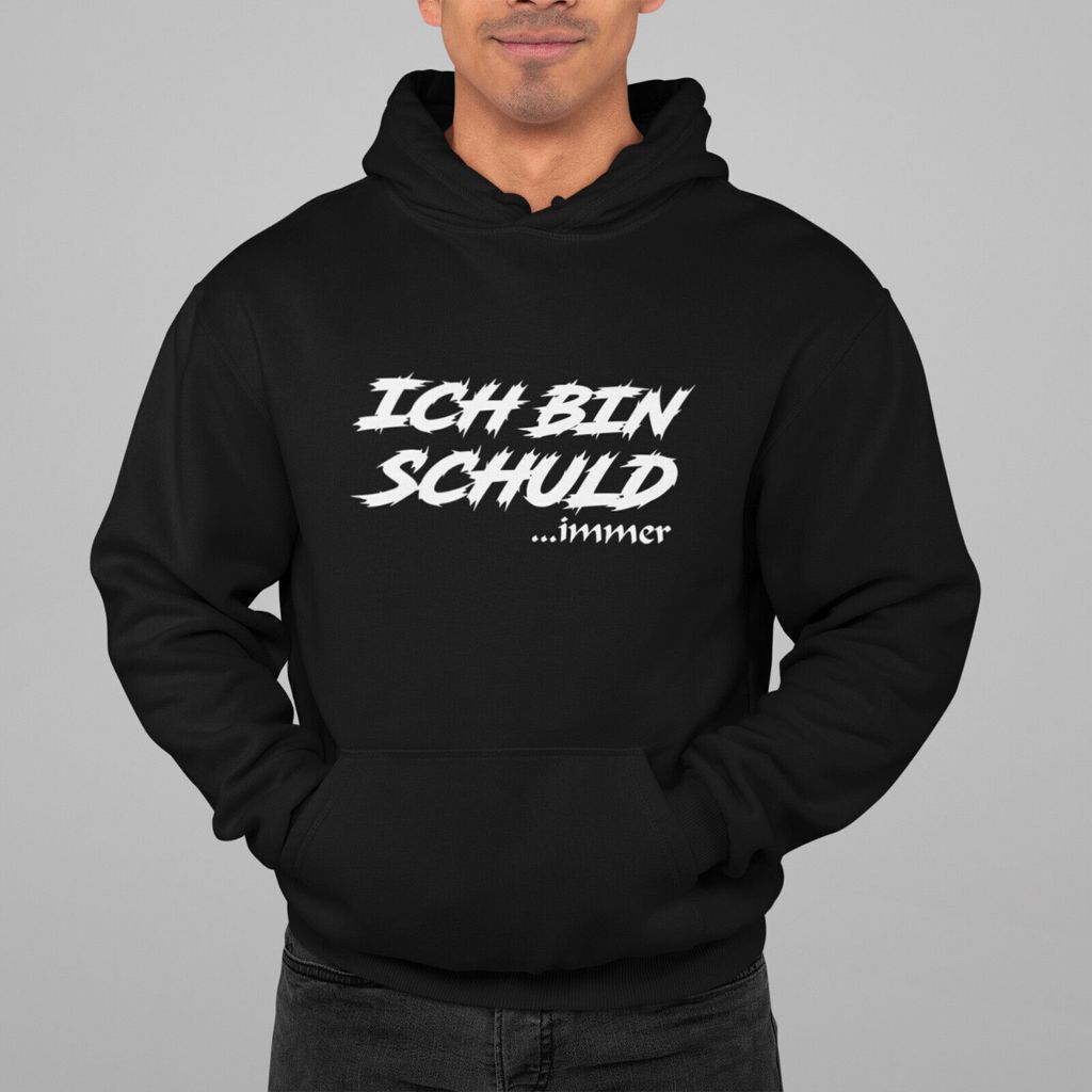 Hoodie Sprüche Ich bin Schuld Immer Schwarz/Weiß 5XL