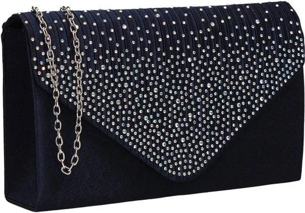 Chaussure à talon bleue et strass brillants - Talon aiguille chic 9cm
