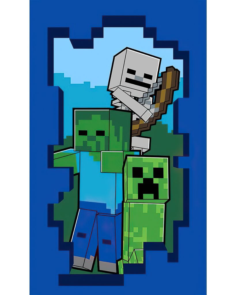 Asciugamano per bambini Minecraft Mob Monsters 30x50 cm - Immagine del prodotto 