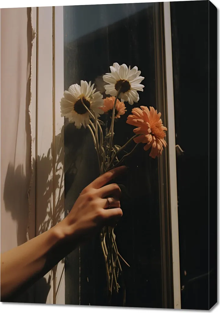 Quadro 70x100 cm Raggi e Petali | Decorazione Parete Moderna HD
