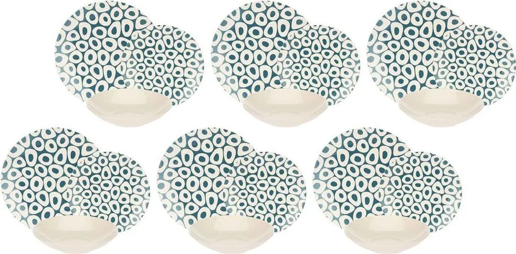 Servizio Tavola 18 Pezzi Rose&Tulipani Sea Stones - Stile Marinaro