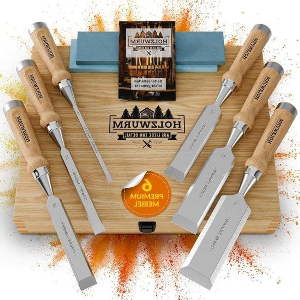 Set de menuisier : 6 ciseaux à bois de précision et mallette rigide