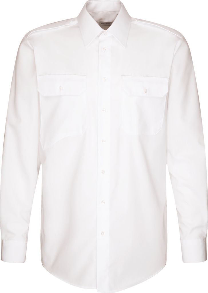 Seidensticker PILOTHEMD Herren Hemd Langarm Kent Regular Weiß 48