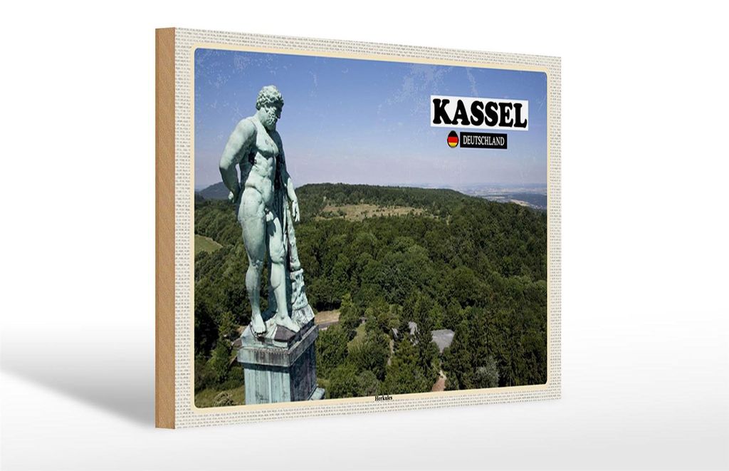 Holzschild Städte Kassel Herkules Skulptur 30x20cm