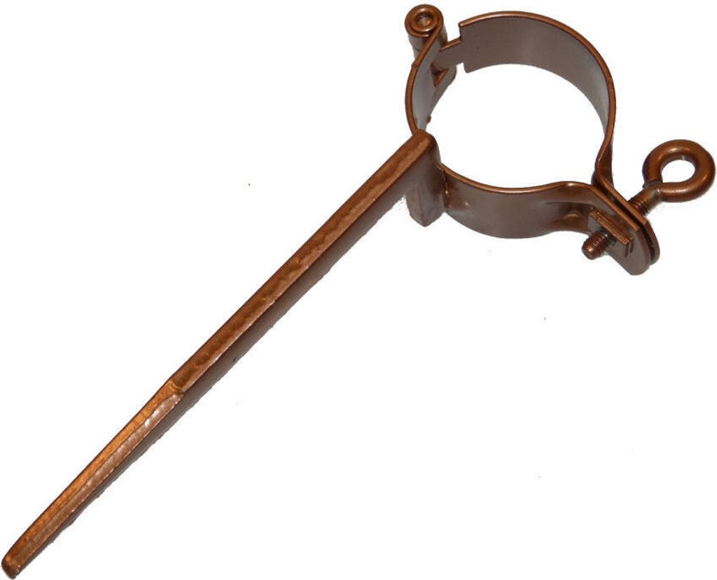 INEFA Rohrschelle mit Schlagstift 110mm DN50 / 50mm, Braun Stahl kunststoffbeschichtet, Dachrinnenzubehör, einfache Montage, Germany