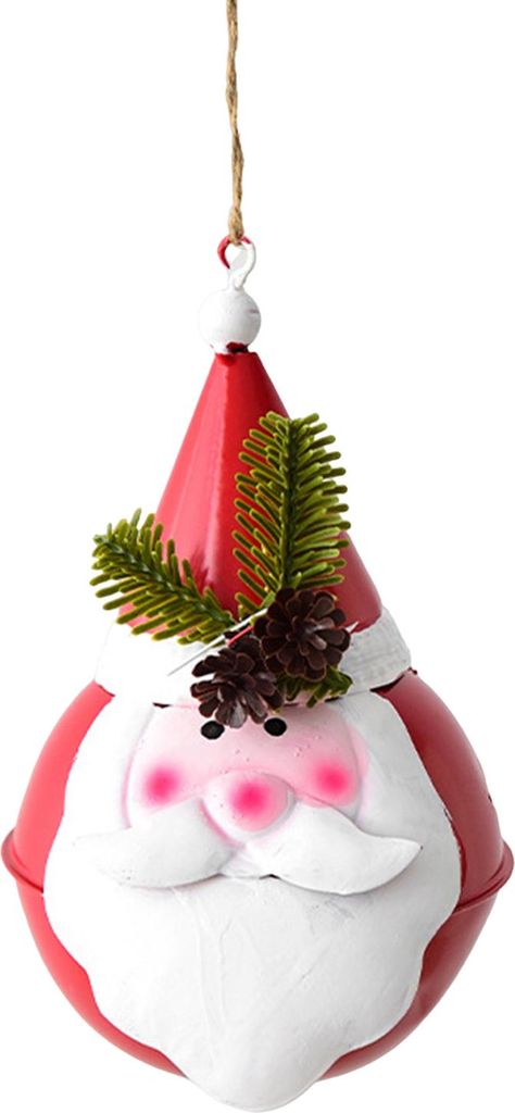 Weihnachtsglocken-Ornament, rustikales Eisen-Schellenglöckchen, Weihnachts-Hängedekoration für Weihnachtsbaum, Türdekoration