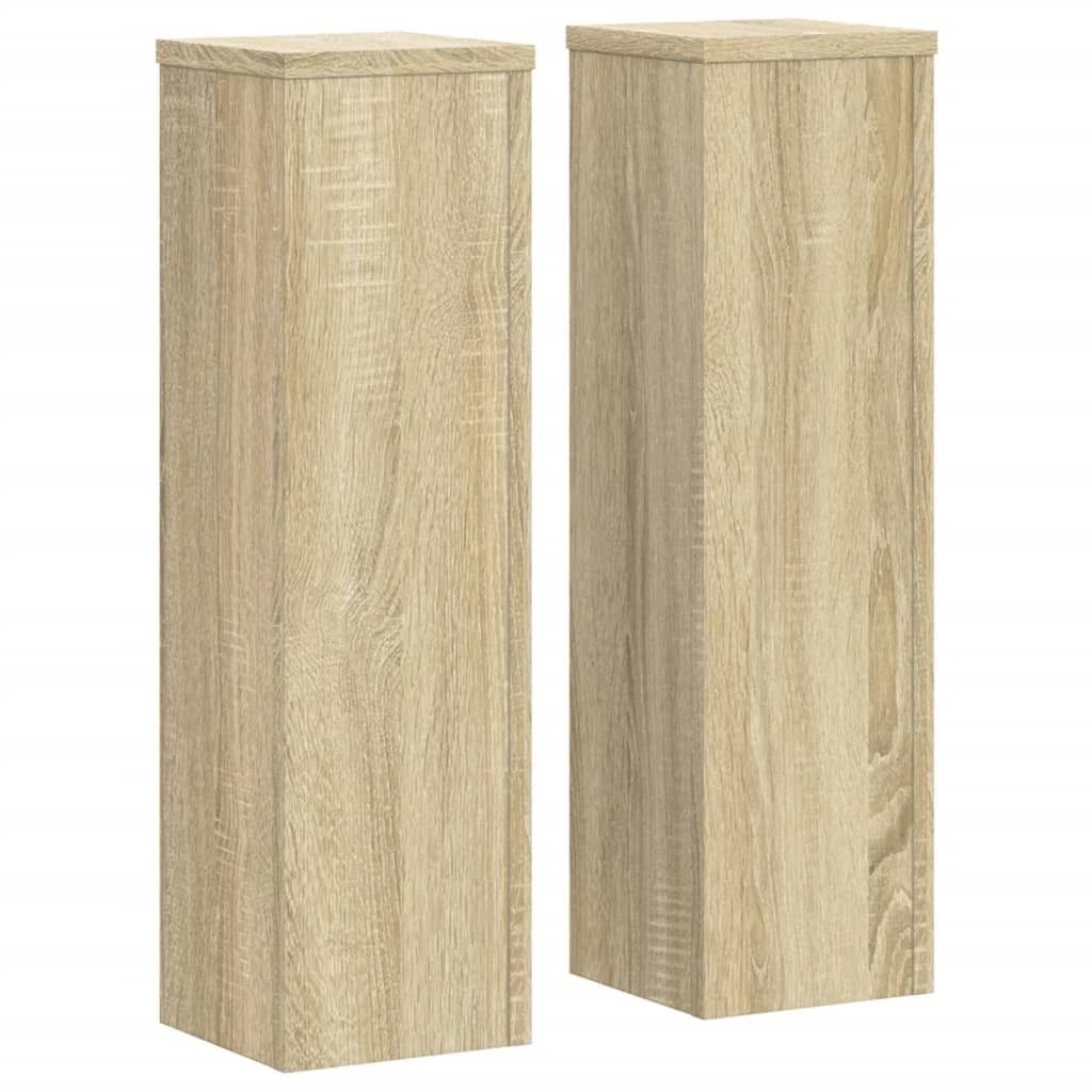vidaXL Support pour plantes 2 pcs. chêne Sonoma 17x17x60 cm Image du produit 