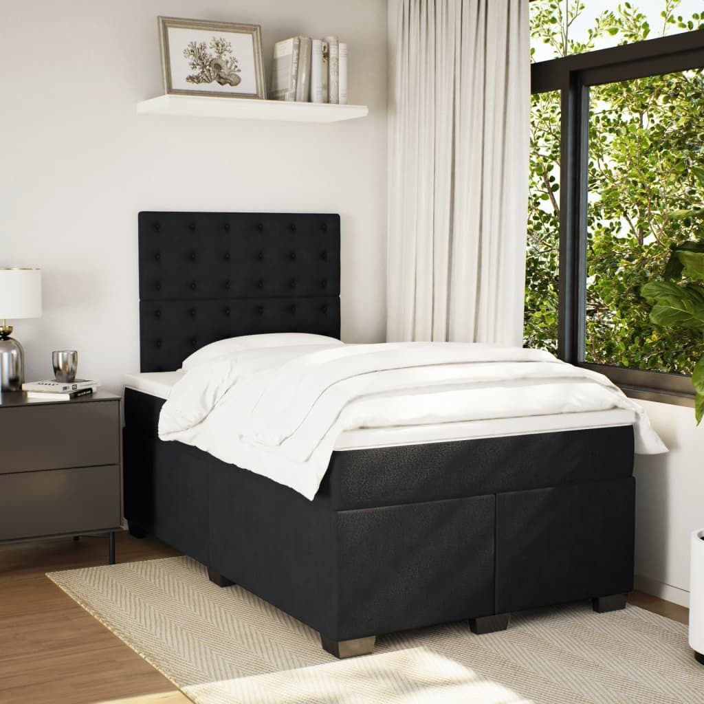 "Dezember-Aktion" Boxspringbett mit Matratze - Schwarz 120x190 cm - Samt - Klassische Betten LL883