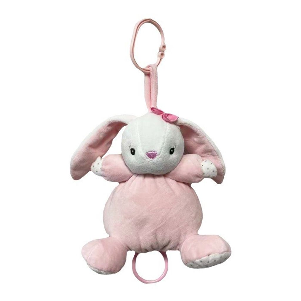 Spieldose Hase mit Schleife 18 cm