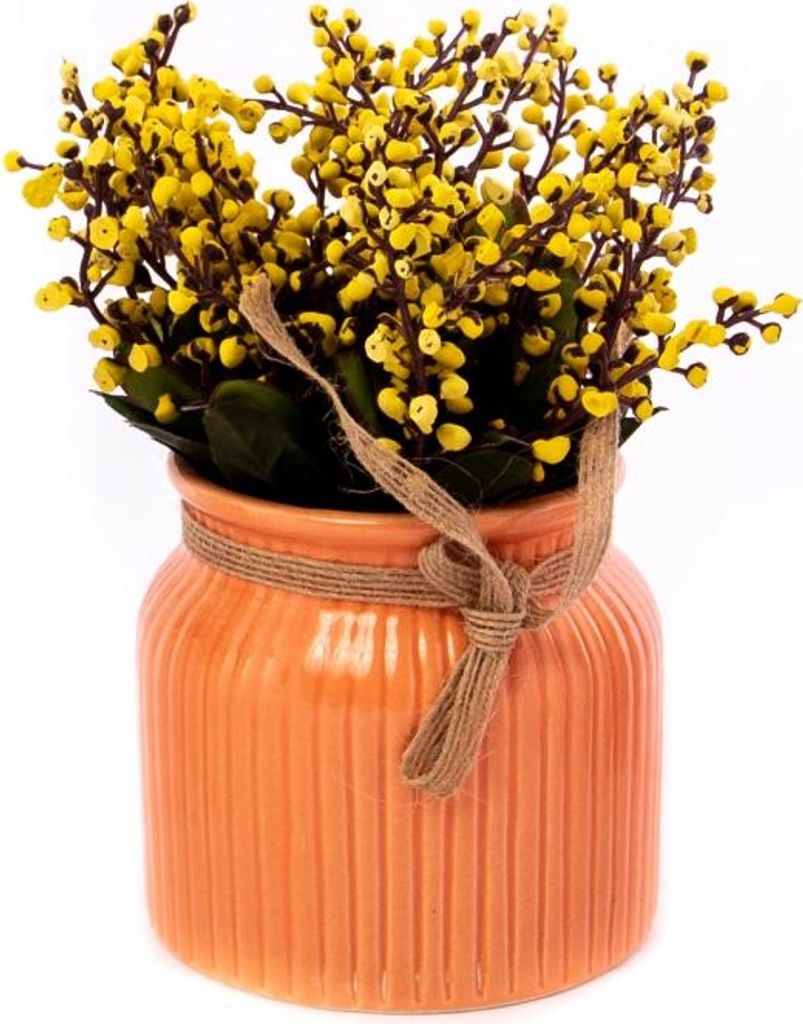 Kunstblume im Topf 18cm - Farbenfrohe Deko Pflanze - Realistisch & Pflegeleicht für jeden Raum