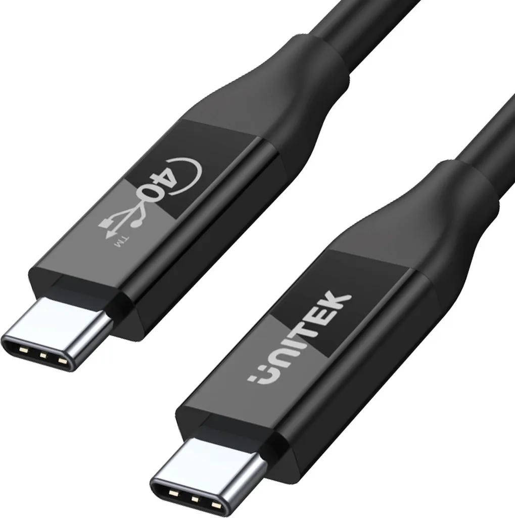 Câble USB 4 40Gbps Transfert Ultra Rapide et Vidéo 8K 60Hz 100W en TPE