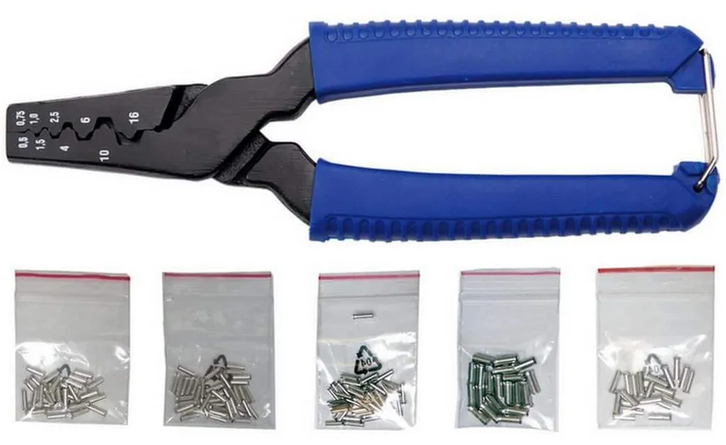 Pince à Cosses Pro Acier 175mm avec 150 Cosses - Serrage Durable