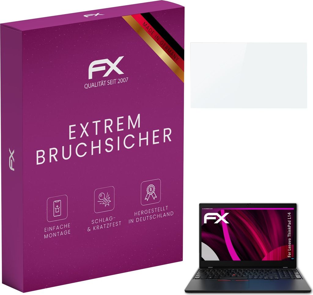 atFoliX FX-Hybrid-Glass Displayfolie kompatibel mit Lenovo ThinkPad L14 Glasfolie