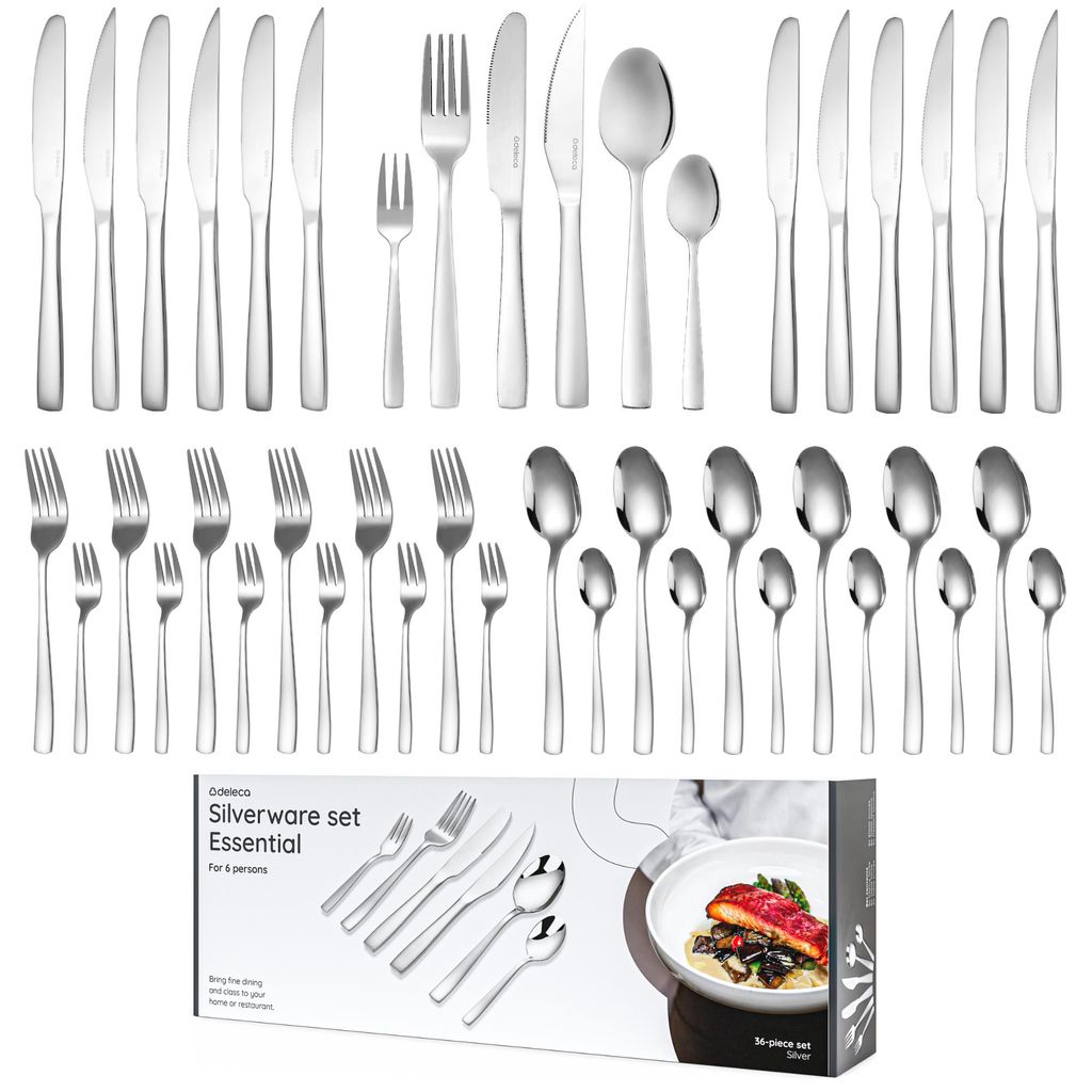 Deleca Essential bestekset 36-delig voor 6 personen, RVS Productafbeelding 