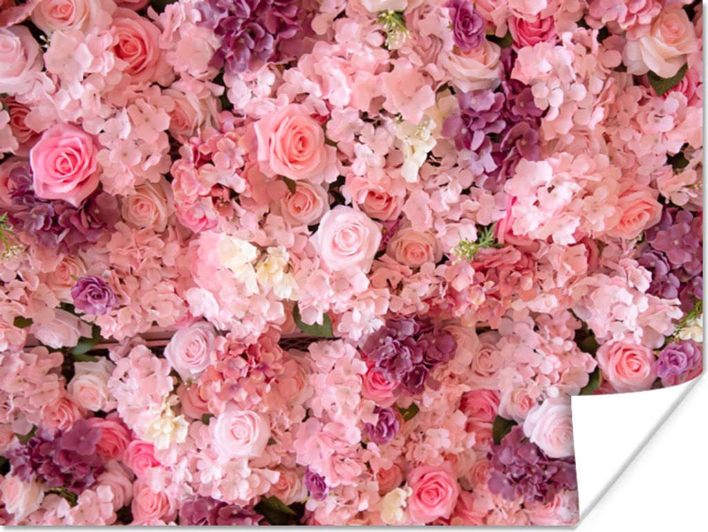 MuchoWow Poster Blumen - Rosa - Rosen 120x90 cm - Wandbild
