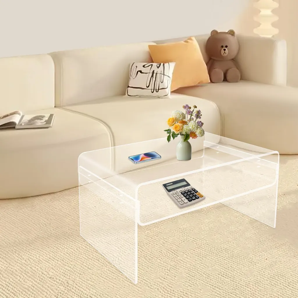 Table Basse en Acrylique Transparent - Design Moderne - 80x45cm Modèle T1 - 2