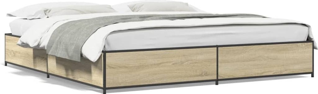Maison Exclusive - Bettgestell Sonoma-Eiche 200x200 cm Holzwerkstoff und Metall