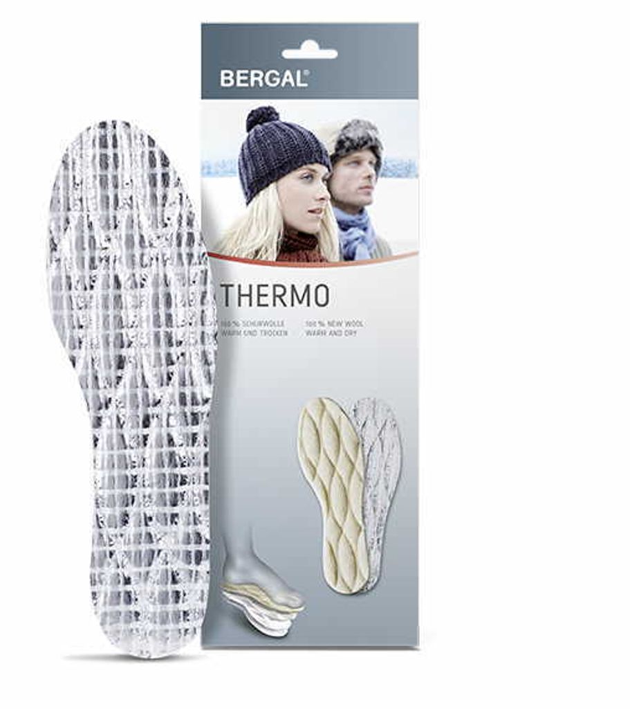 BNS International GmbH Bergal Thermo Sohlen 100% Schurwolle Thermo Einlege Sohlen Einlagen Gr. 41