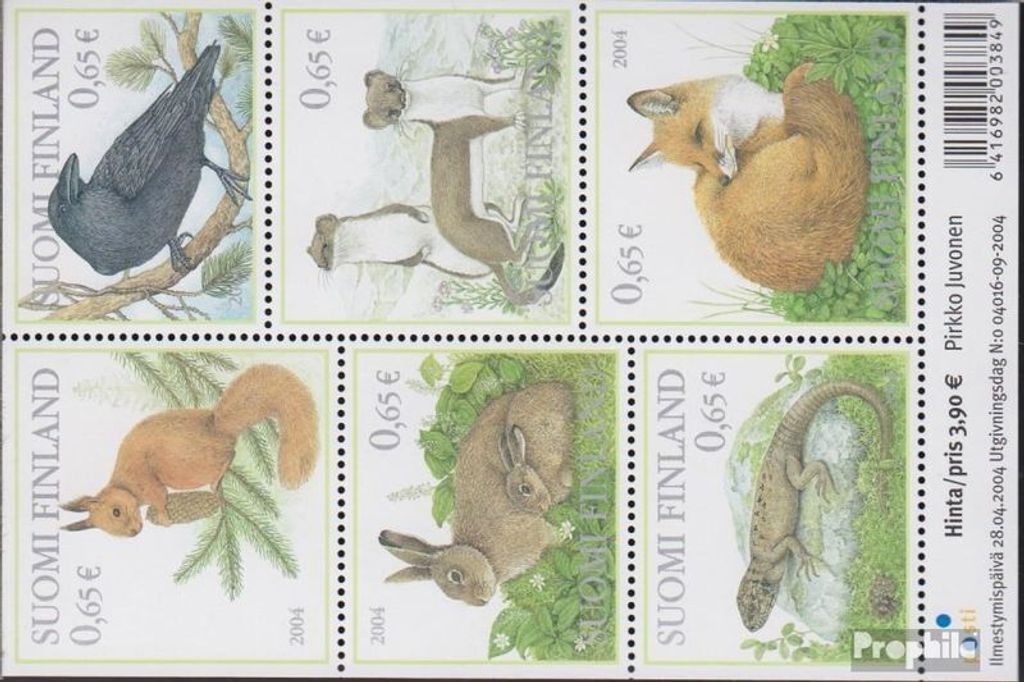 Briefmarken Finnland 2004 Mi Block34 (kompl.Ausg.) postfrisch Tiere des Waldes