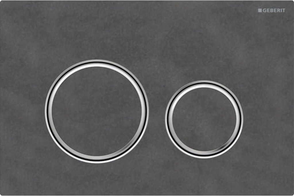 Geberit Sigma50 Betätigungsplatte, für 2-Mengen-Spülung, Metallfarbe verchromt, rund, 115.884.JM.1