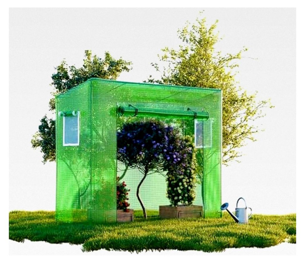 Foliengewächshaus für Tomaten CUTRO, winterfest, 200 x 77 x 169 cm, mit Gitternetzfolie, Schrägdach und 2 Fenstern