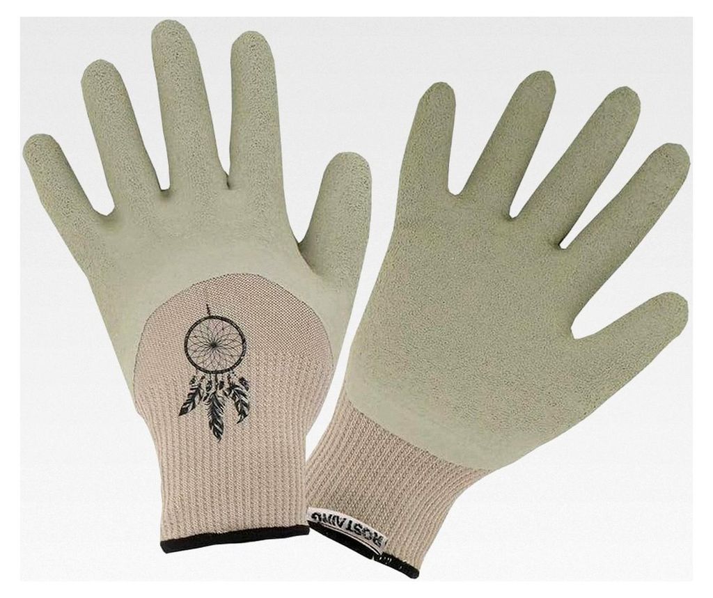 Boho Beige Pflanzenschutzhandschuhe aus Bambusfasern und Latex Größe 07