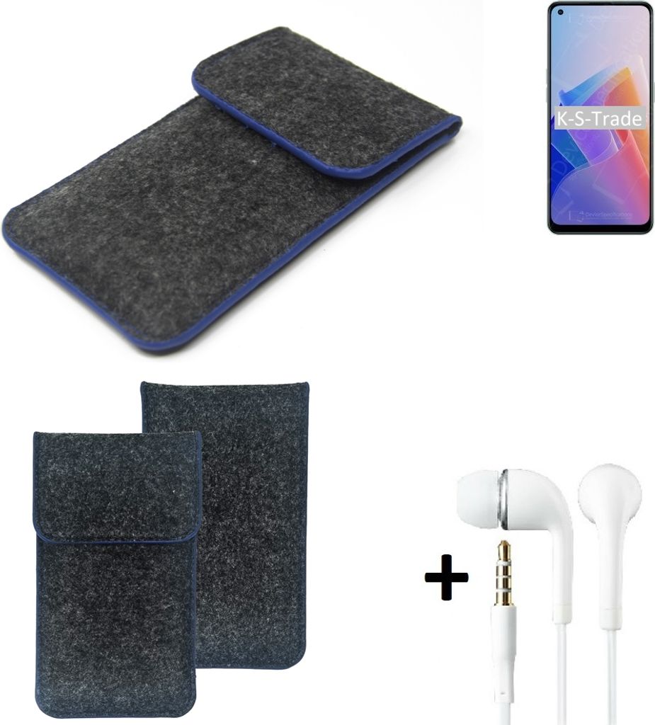 K-S-Trade Handy Schutz Hülle kompatibel mit Oppo Reno7 Z 5G Schutzhülle Handyhülle Filztasche Pouch Tasche Case Sleeve Filzhülle dunkelgrau,