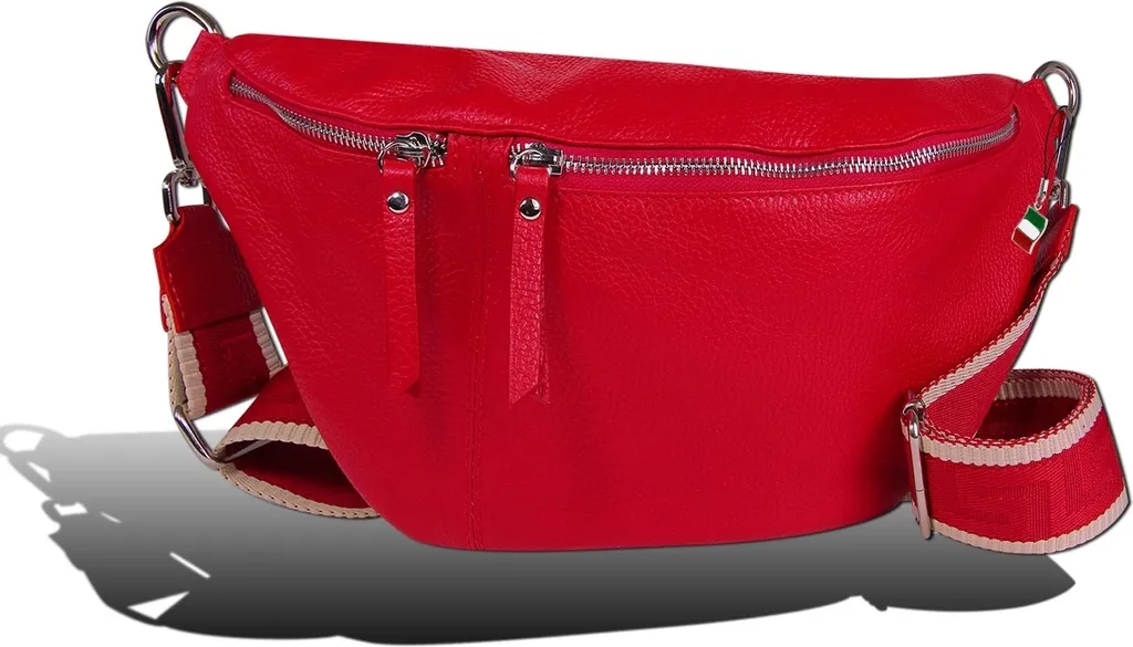 Cintura borsa rosso Firenze tracolla pelle coordinata D2OTF821R