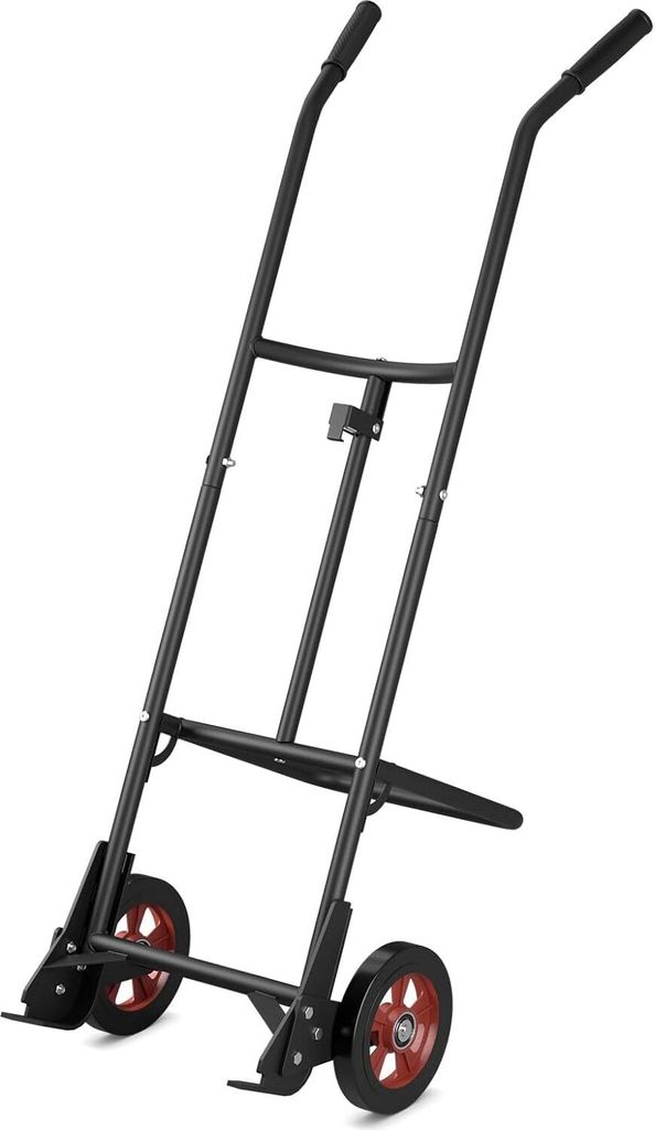 GOPLUS Sackkarre, Fasskarre aus Metall bis 545kg belastbar, Transportkarre Handkarre mit Griffen & Glockenhaken, Fasswagen mit 2 Rädern für Umzug...