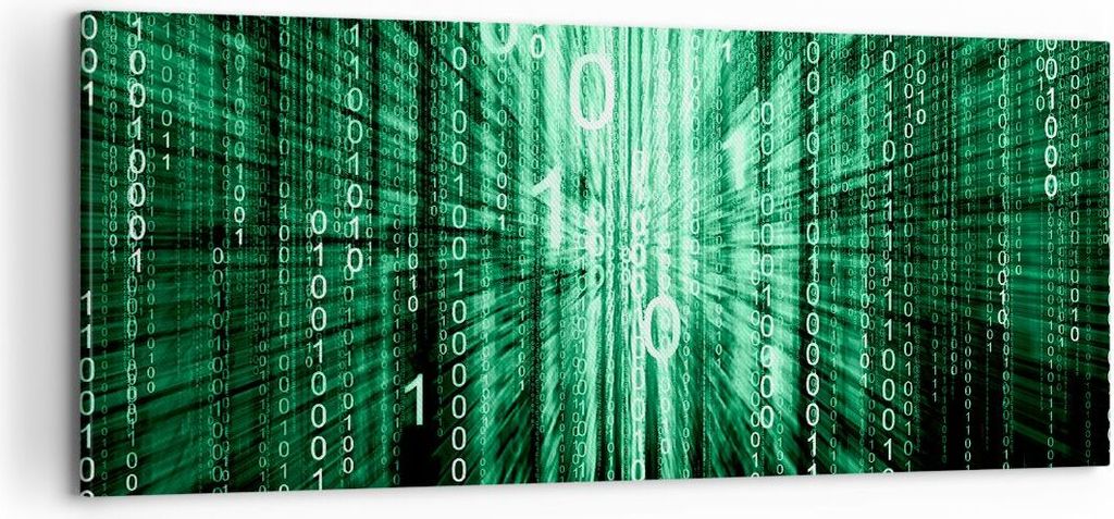 Bild auf Leinwand - Leinwandbild - Abstrakt zusammenfassungszahlen - 100x40cm - Wand Bild - Wanddeko - Leinwanddruck - Bilder - Kunstdruck - Leinwa...