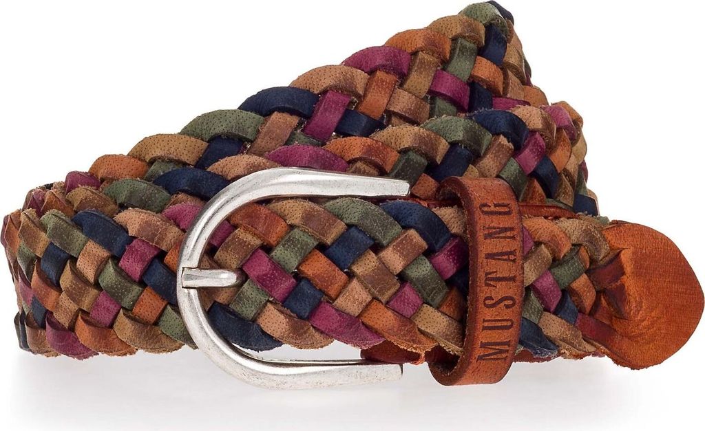 MUSTANG Leder Gürtel Braided Leather Belt W90 Varied bunt