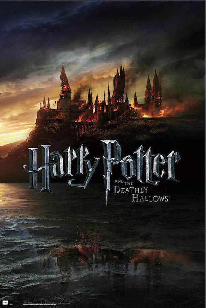 Poster Harry Potter Poudlard avec fixations bois pour éviter d'abîmer vos murs