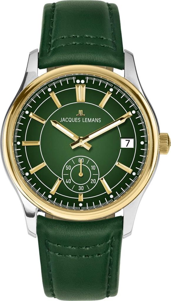 Jacques Lemans 1-2197D Herrenuhr Derby Grün/Zweifarbig