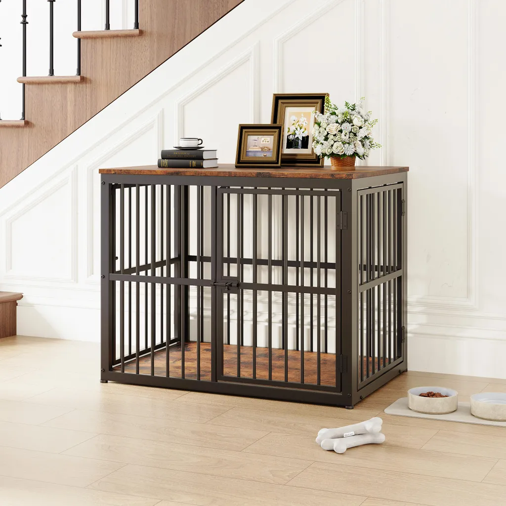 Meuble Cage Chien pour Salon - Solution de Couchage Décorative 84cm - 8