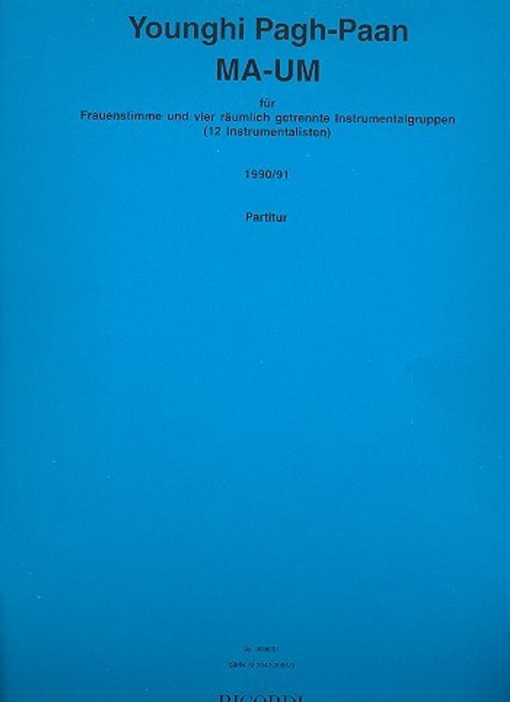 Ma-um für Gesang (mittel) und 12 Instrumente Partitur