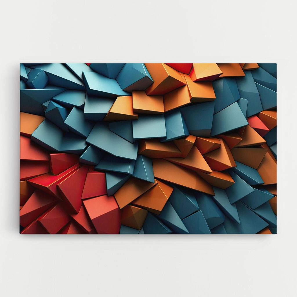 ARTHUB Leinwandbild 20x30 cm, Multicolor Triangle | Wohnzimmerdekoration, Hängende Bilder, Wanddekoration, Heimdekoration, Abstrakte, Geometrische