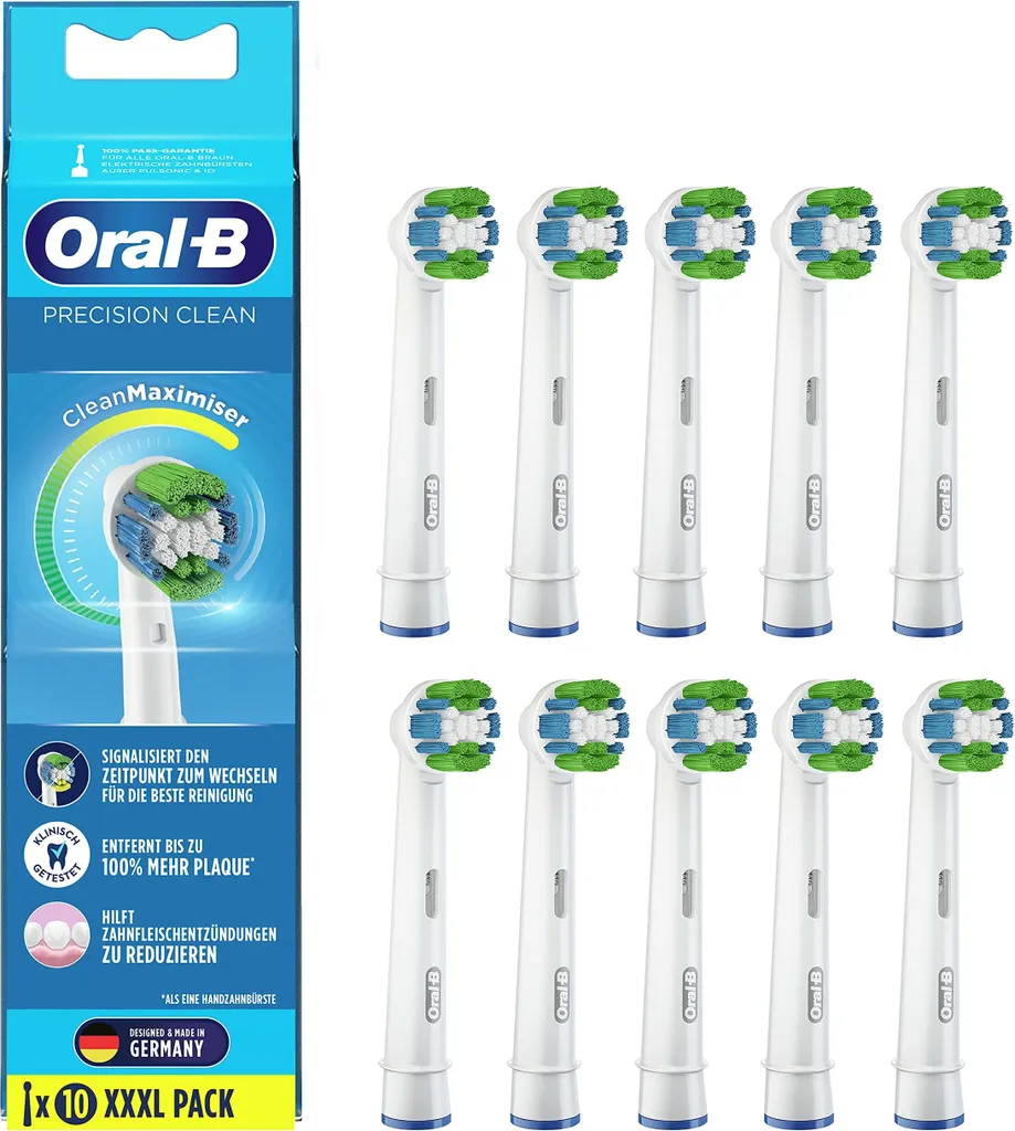 Lot de 10 têtes de brosse à dents Oral-B Precision Clean de rechange