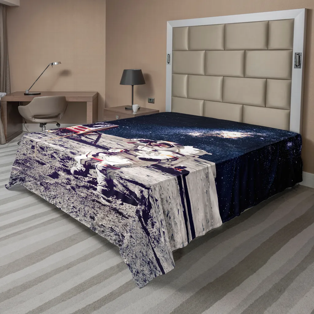 Lenzuolo Sopra ABAKUHAUS Astronauta 275x260 cm - Stampa Lunare